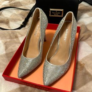 Dazzling silver stiletto heels